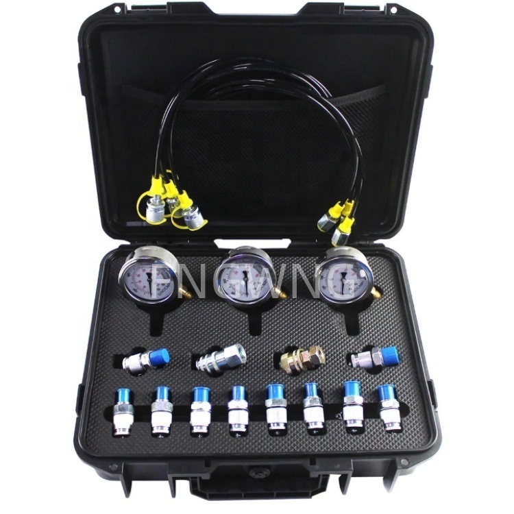 3 Pressure Gauges Hydraulic Gauge Test Kit Tool Set For All Model Excavator Construction Machinery1