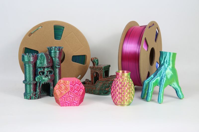 silk pla filament tri colors