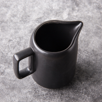High-Quality Porcelain Milk Cup - Black Matte Custom Mug Ceramic