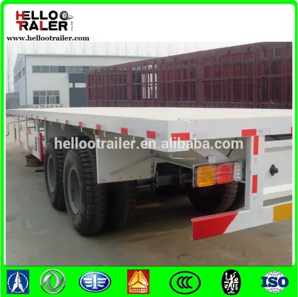 2 FUWA axle 20ft flatbed container trailer