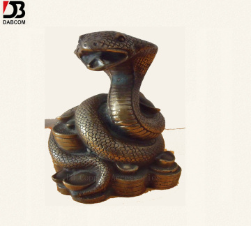 Chinese Bronze Brass Snake Statue