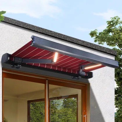 Electric Retractable Outdoor Awnings: Full Cassette Aluminum Window Awnings