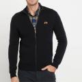 Mens klasik sweatshirt ritsleting lengan lengan panjang kasual