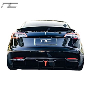 Kit de difusor trasero negro brillante de ABS NC para Tesla Model 3 - 6 estilos