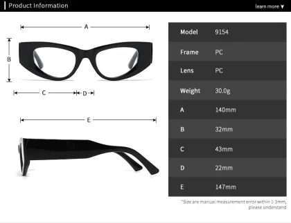 Blue Light Blocking Optical Glasses Frames Cateye Eyeglasses