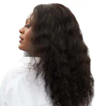 Real Hand Made Human Hair Lace Wigs, Long Natural Wave Half Hand Tied Indian Virgin Human Hair Lace Front Wigs