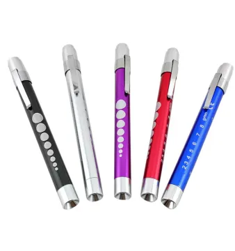 Alloy DC 6V 100000 Lumen Nurse Penlight with LED Pupil Gauge for Medical Use