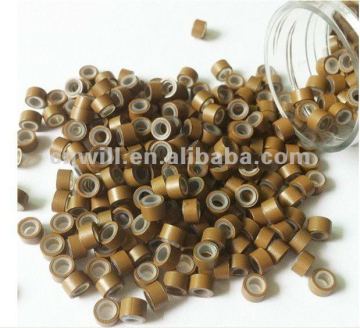 silicone lined micro rings hair extension micro beads silicone micro beads for hair extension