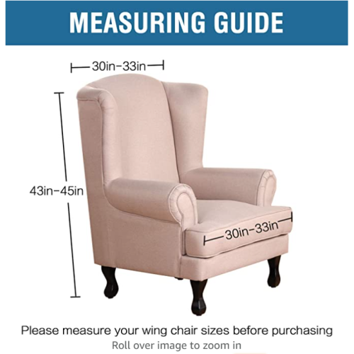 1 Piece Printed Fleece Wing Chair Slipcover