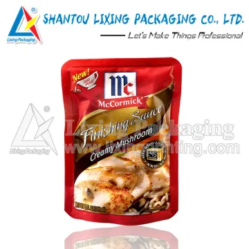 Creamy mushroom stand up pouch