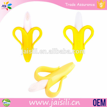 Soft Baby Banana Best Toys For 2015 Christmas Gift Silicone Toothbrush