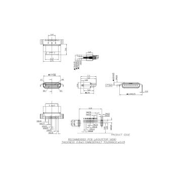 12P Female Waterproof SMT With Two Legs DIP