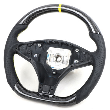 Customized Carbon Fiber White Nappa Leather Flat Bottom Steering Wheel for Tesla Model 3 (2017)