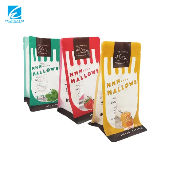 Custom 8 Side Gusset Biscuit Packaging Bag for Chocolate Baked Biscuits and Candy Gifts