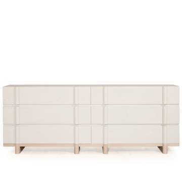 Modern Minimalist Solid Oak Wood 6-Drawer Dresser for Bedroom and Living Room Storage
