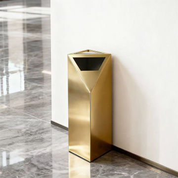 Customized Metal Trash Can with Integrated Ashtray for Lobby Entrance