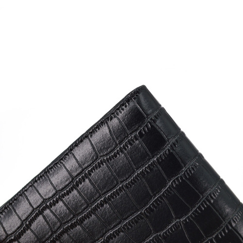 Custom Brand Black Leather Men Short Wallet