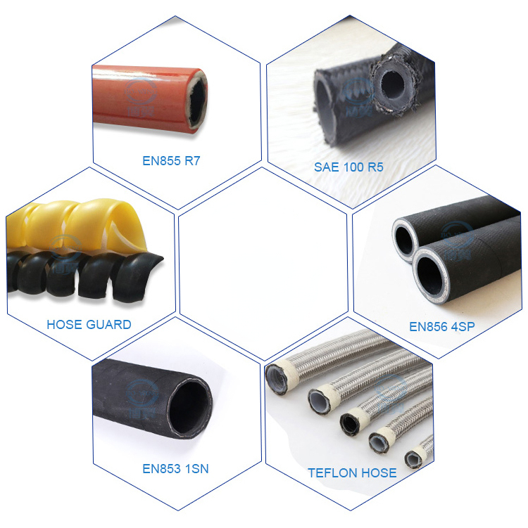 3/8 ~ 2 дюйма EN856 4SP/4SH СТАЛЬНЫЙ СИРАЛЬНЫЙ ГИДРАЛИЧЕСКИЙ РУБАЛИЧЕСКИЙ Шланг