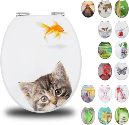 Fanmitrk MDF Toilet Seat soft close (cat)