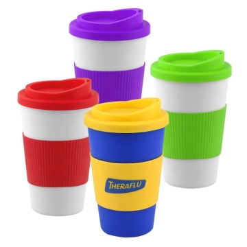 Reusable BPA-Free Plastic Coffee Travel Mug with Lid and Sleeve
