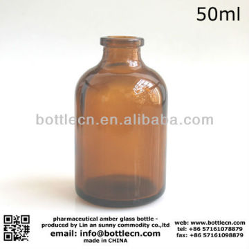 20 ml/ 50ml pharmaceutical amber glass bottle