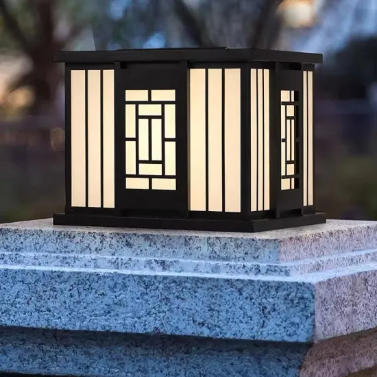 Modern Waterproof Solar Column Headlights: Remote-Controlled, Dimmable, LED Outdoor Garden Lights - Energy Saving Solutions