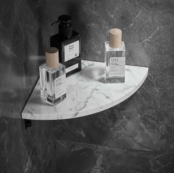 Black Marble Single Layer Triangle Bathroom Shelf