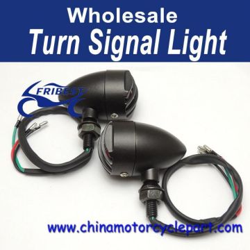 Amber Bulb Black Metal Body Red Lens 3 Wires Motorcycle Turn Signal FLIHA004RD