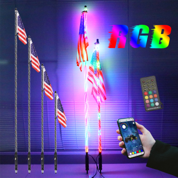 Off-Road Buggy RGB Antenna Whip Lights for UTV SXS ATV RZR with Remote APP Control
