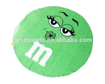 custom 100% cotton reactive printing round beach towels