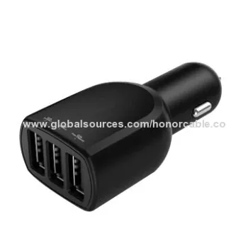 Three USB Port In-car Charger for iPhone and Samsung, Lightweight