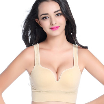 SHUNAIER New Design OEM Spandex Full Support Nylon V Seamless Bras