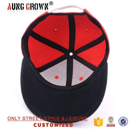 fresh prince red embroidery funny logo snap back hats with black brim