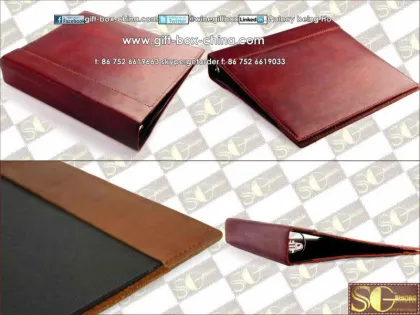 Leather ring binder notebook