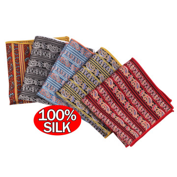 2024 Low Price Custom Logo Pure Silk Pocket Square for Men