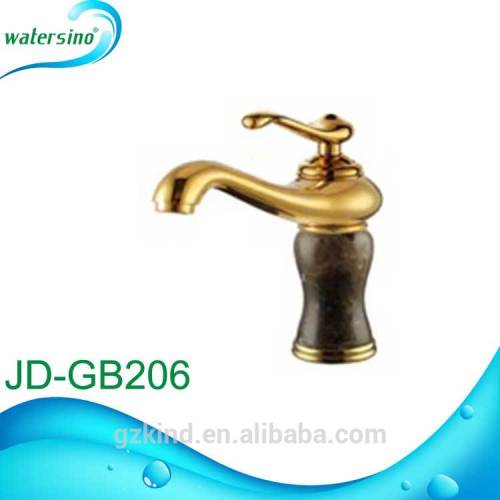 Antique design marble body basin faucet Gold plated luxury design marble basin tap