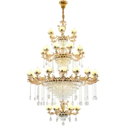Luxury Jade Crystal Chandelier for Villa Living Room