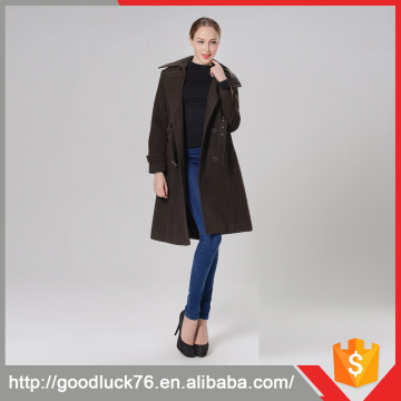 Plain Color Top End Women Stylish Winter Coats Trench Coat