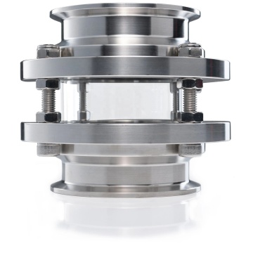 1.5 Inch Stainless Steel Sanitary Tri Clamped Pipe Sight Glass with Protection Net - 250psi