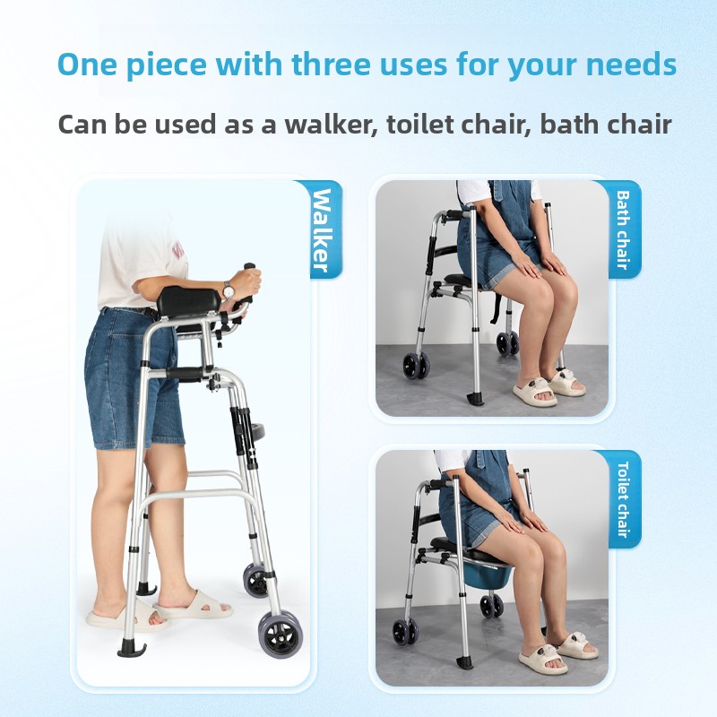 Special Four-Wheel Anti-Fall Elderly Walker & Rollator Mobility Aid for Disabled Rehabilitation Training Front Wheeled Walkers5