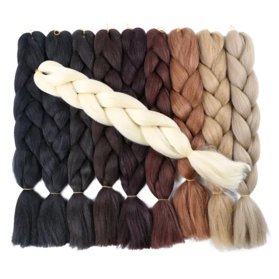 Hot sell  hair weaving  Synthetic Ombre Braiding Hair Jumbo Box Braids for Making Small Twist jumbo braiding hair