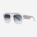 Square Fashion Lamination Acetate Male's Sunglasses 23A8080