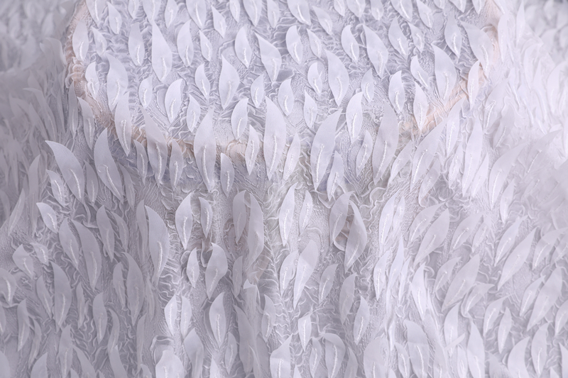 3d Leaf Embroidery Fabric