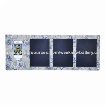 Solar Powered Charger for Mobile Phones, Digital Devices, GPS, 5W Power
