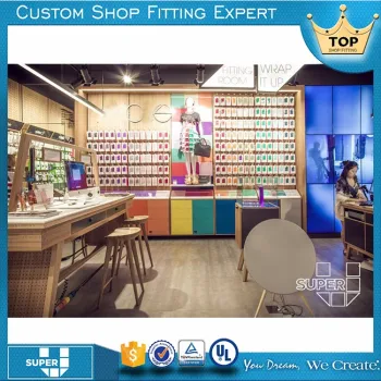 Fashion modern custom retail cellphone accessories display cabinet