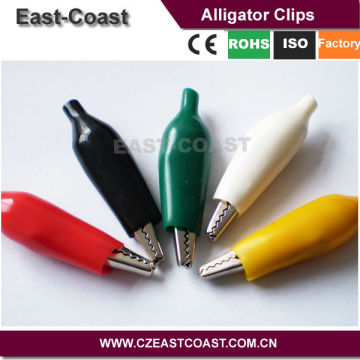 small plastic Crocodile Clips 2 pairs rubber protective sleeves