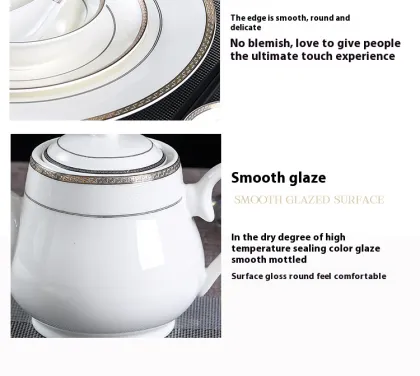 Phnom Penh Decorative Bone Porcelain Tableware for Hotels and Restaurants