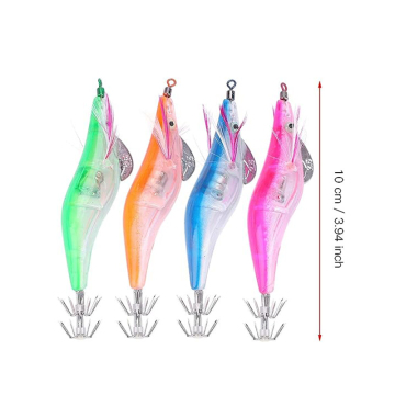 LED Lighted Squid Jig Hooks for Fishing Shrimp Bait and Lures