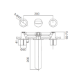 Wall-mounted double lever basin mixer