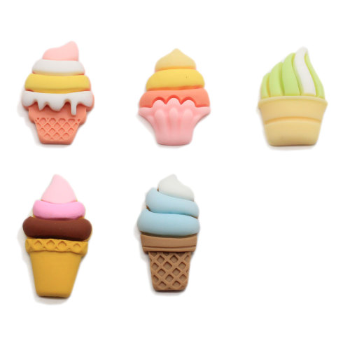 Colorful Summer Sweet Cone Resin Charms Food Artificial Craft Decorazione Portachiavi Fai da te Deco Parti di gioielli per bambini